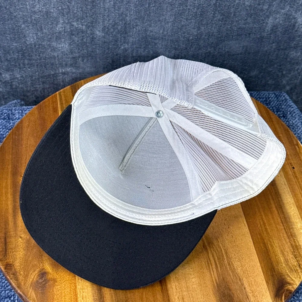 Lazy J Ranch Wear Trucker Hat OSFM Black White Polyester Cotton Snapback